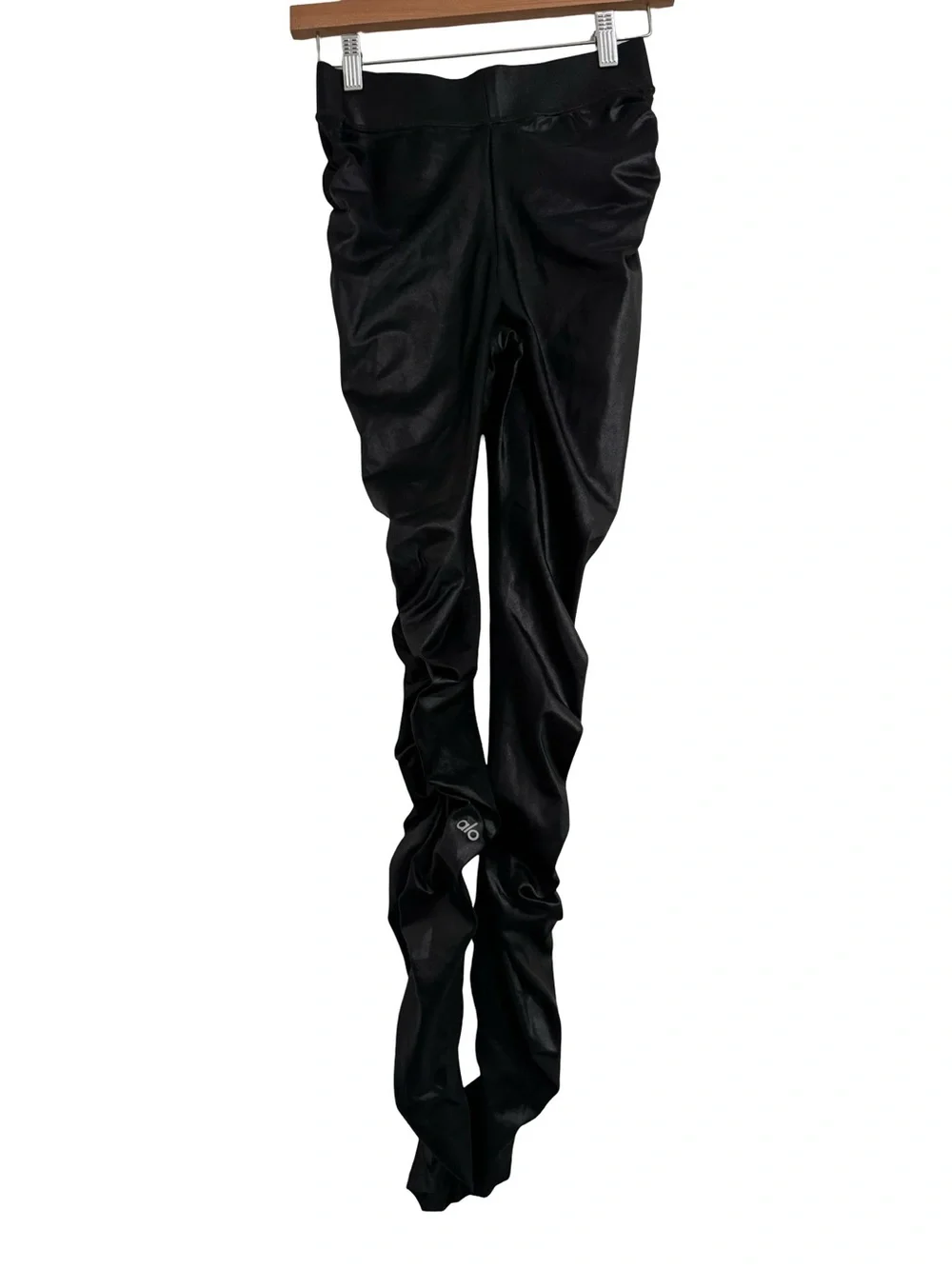 ALO Yoga Cinched Leg Black Shine Leggings Small